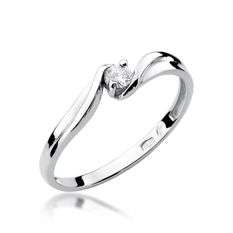 Pierścionek zaręczynowy z białego złota z diamentem 0,08ct Fire Of Love