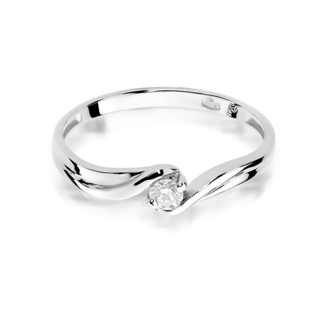 Przejdź do produktu Pierścionek zaręczynowy z białego złota z diamentem 0,08ct Fire Of Love 