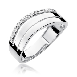 Pierścionek zaręczynowy z białego złota z brylantami 0,09ct Fire Of Love