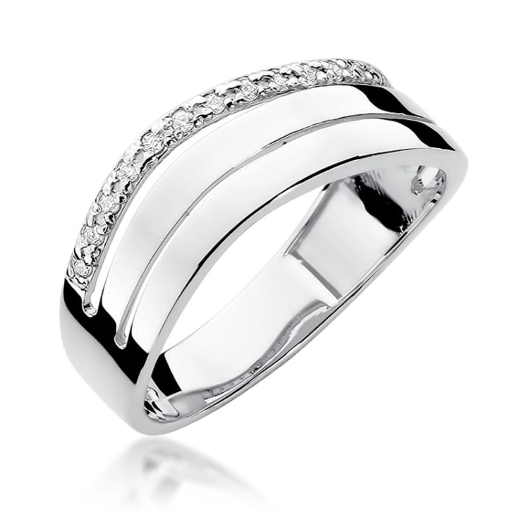 Pierścionek zaręczynowy z białego złota z brylantami 0,09ct Fire Of Love