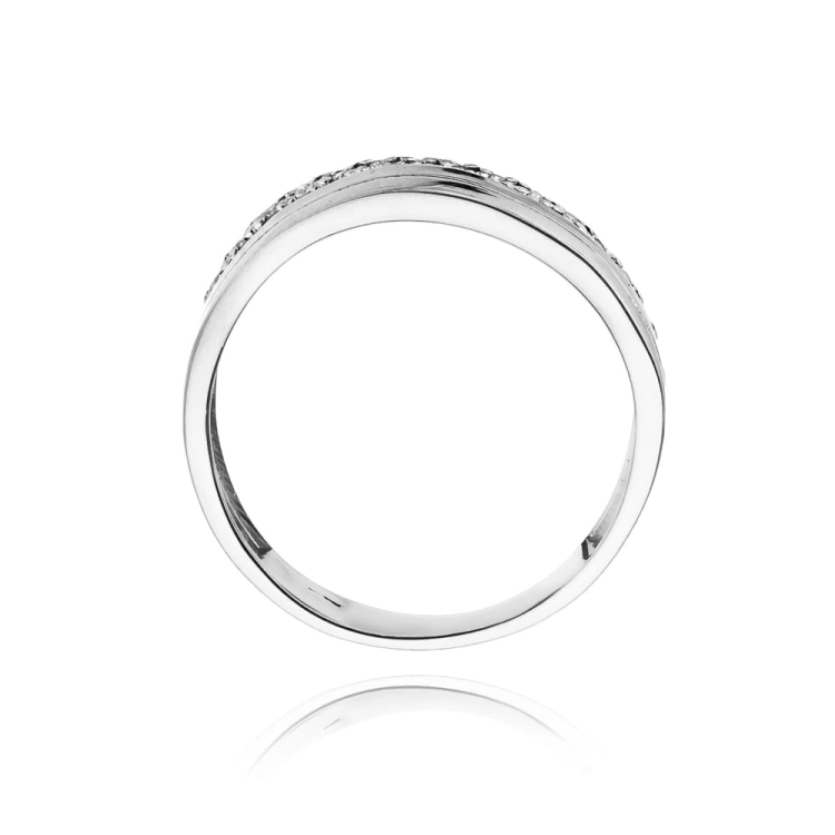 Pierścionek zaręczynowy z białego złota z brylantami 0,09ct Fire Of Love