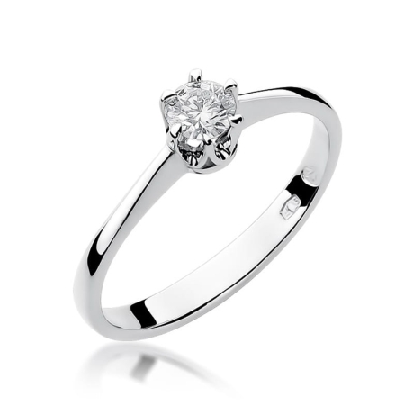Przejdź do produktu Pierścionek zaręczynowy z białego złota z diamentem 0,20ct Fire Of Love