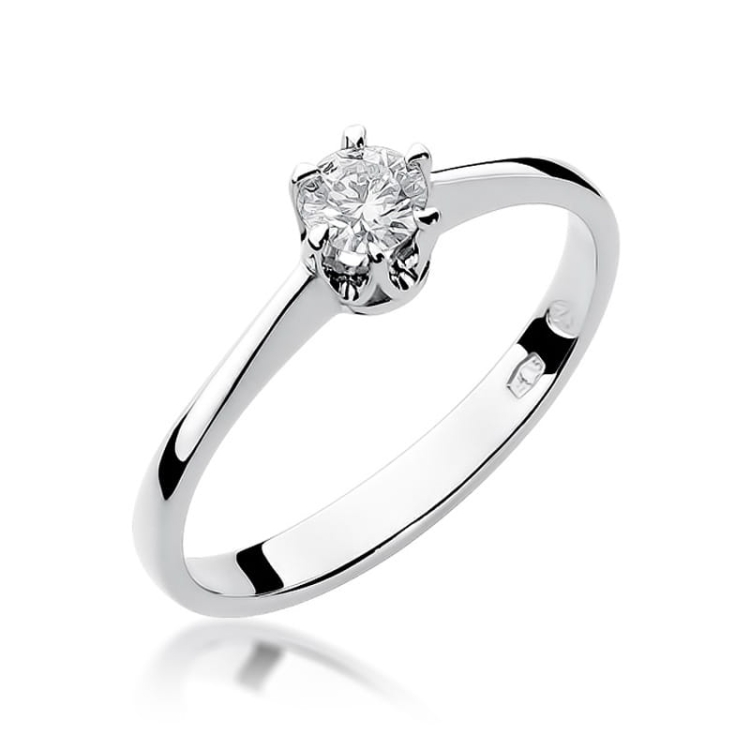 Pierścionek zaręczynowy z białego złota z diamentem 0,20ct Fire Of Love