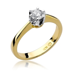 Pierścionek zaręczynowy z żółtego złota z diamentem 0,30ct Fire Of Love