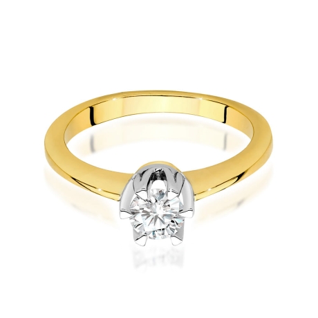 Przejdź do produktu Pierścionek zaręczynowy z żółtego złota z diamentem 0,40ct Fire Of Love 