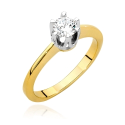 Pierścionek zaręczynowy z żółtego złota z diamentem 0,40ct Fire Of Love