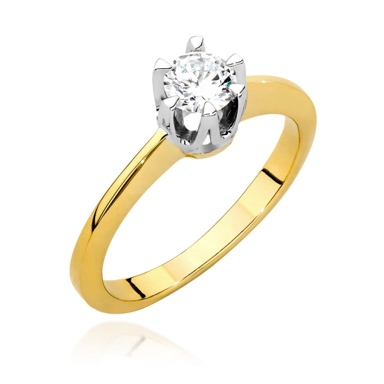 Pierścionek zaręczynowy z żółtego złota z diamentem 0,40ct Fire Of Love