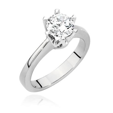 Przejdź do produktu Pierścionek zaręczynowy z białego złota z diamentem 0,70ct Fire Of Love 