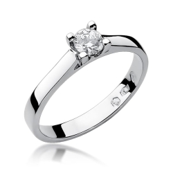 Pierścionek zaręczynowy z białego złota z brylantem 0,25ct Fire Of Love