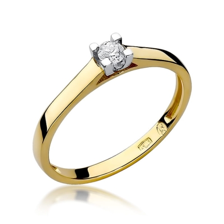 Przejdź do produktu Pierścionek zaręczynowy z żółtego złota z diamentem 0,08ct Fire Of Love