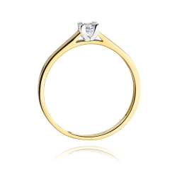 Pierścionek zaręczynowy z żółtego złota z diamentem 0,08ct Fire Of Love