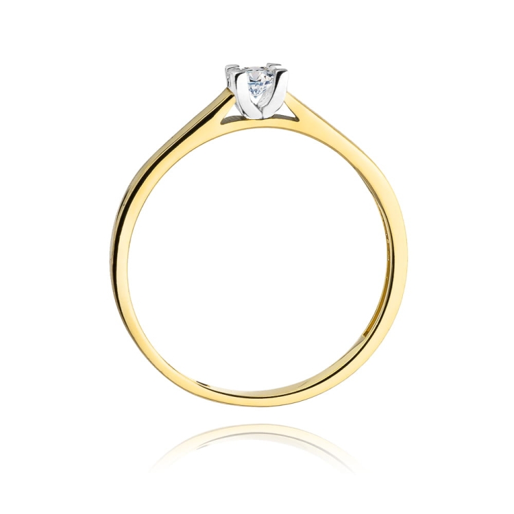 Pierścionek zaręczynowy z żółtego złota z diamentem 0,08ct Fire Of Love