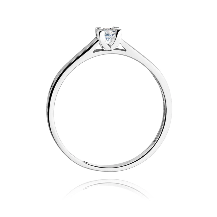 Pierścionek zaręczynowy z białego złota z diamentem 0,10ct Fire Of Love