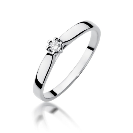 Przejdź do produktu Pierścionek zaręczynowy z białego złota z diamentem 0,04ct Fire Of Love