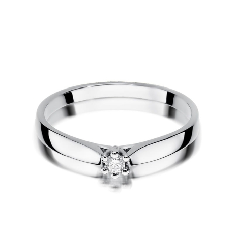 Przejdź do produktu Pierścionek zaręczynowy z białego złota z diamentem 0,04ct Fire Of Love