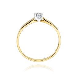 Pierścionek zaręczynowy z żółtego złota z diamentem 0,08ct Fire Of Love