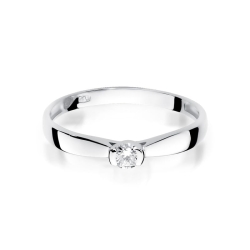 Pierścionek zaręczynowy z białego złota z diamentem 0,10ct Fire Of Love