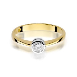 Pierścionek zaręczynowy z żółtego złota z diamentem 0,25ct Fire Of Love