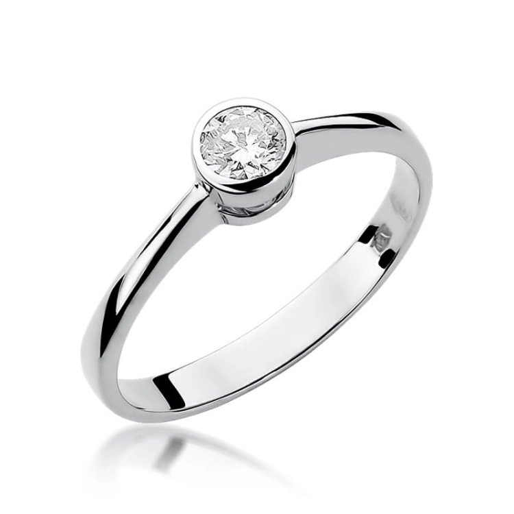 Pierścionek zaręczynowy z białego złota z diamentem 0,30ct Fire Of Love