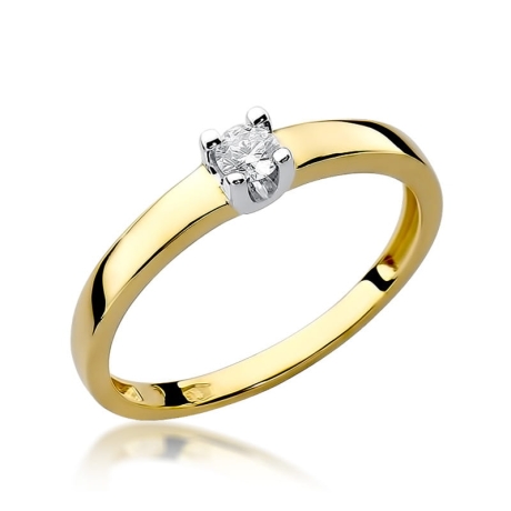 Przejdź do produktu Pierścionek zaręczynowy z żółtego złota z diamentem 0,10ct Fire Of Love