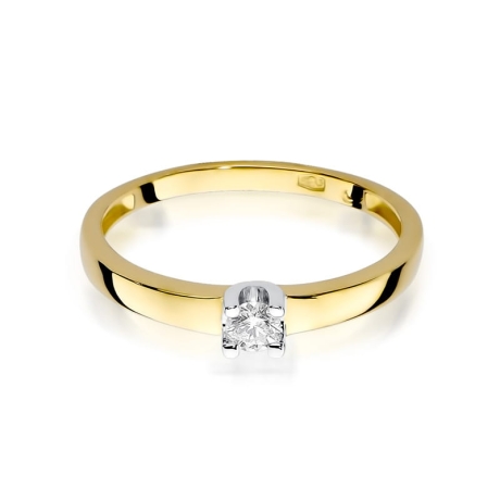 Przejdź do produktu Pierścionek zaręczynowy z żółtego złota z diamentem 0,10ct Fire Of Love