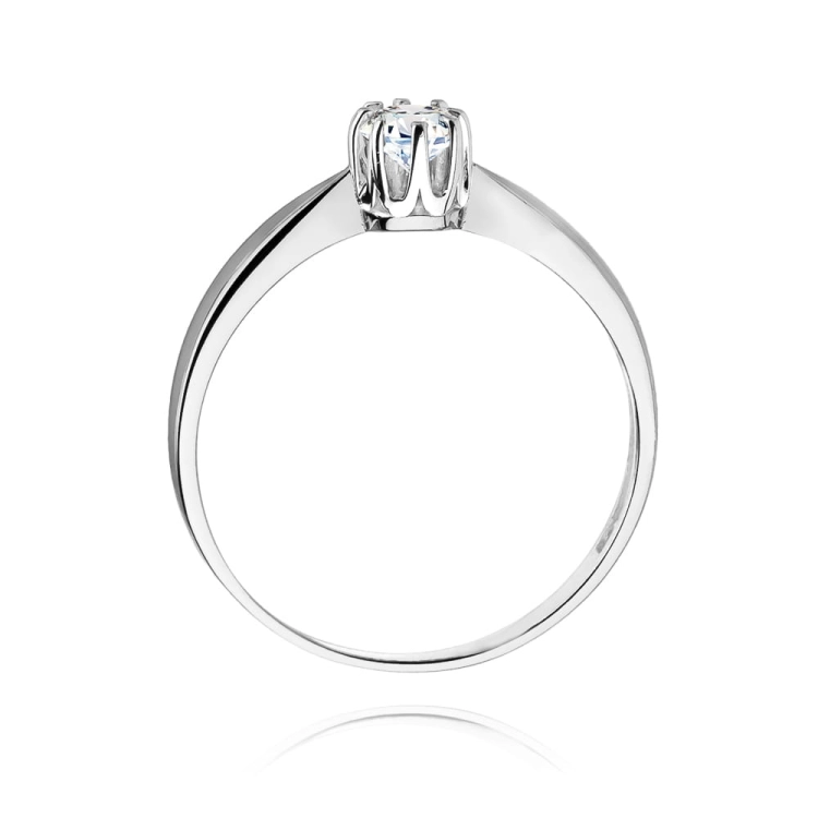 Pierścionek zaręczynowy z białego złota z diamentem 0,15ct Fire Of Love