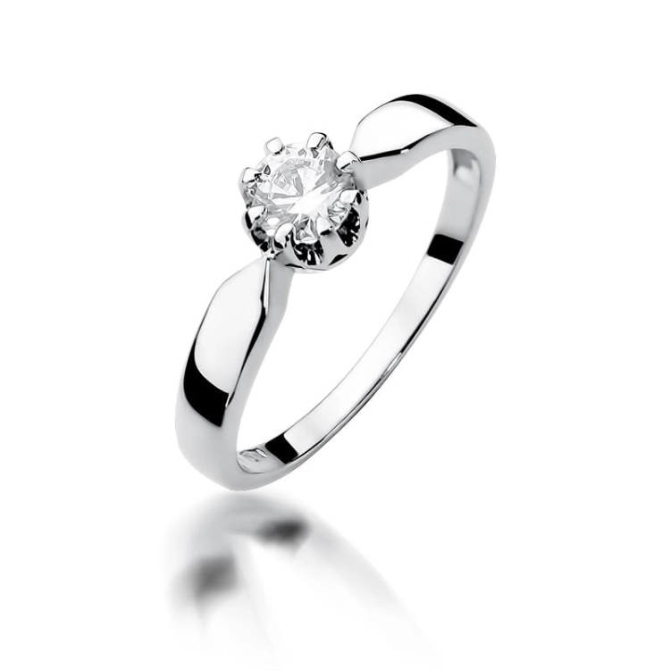 Pierścionek zaręczynowy z białego złota z diamentem 0,70ct Fire Of Love