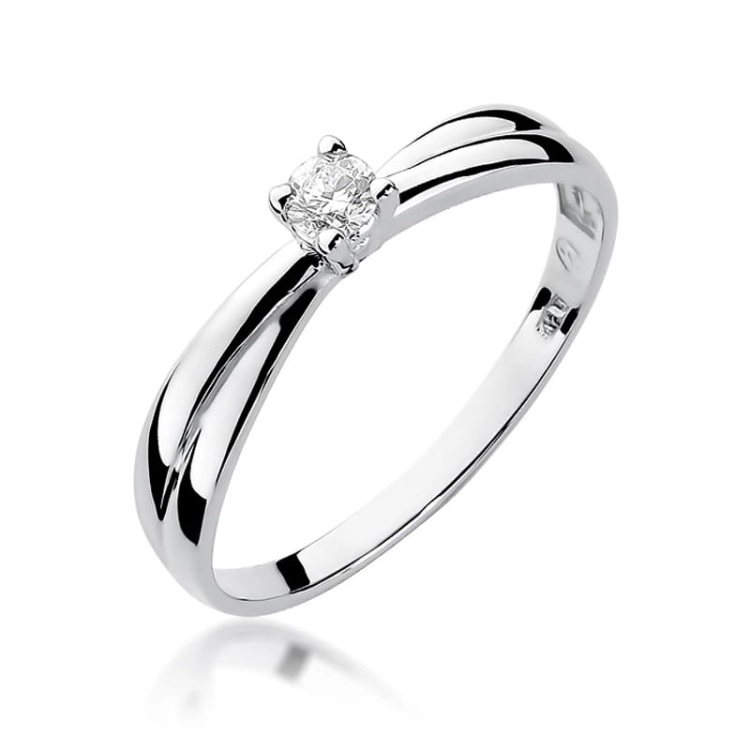 Pierścionek zaręczynowy z białego złota z diamentem 0,08ct Fire Of Love