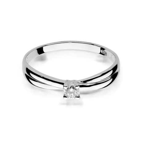 Przejdź do produktu Pierścionek zaręczynowy z białego złota z diamentem 0,08ct Fire Of Love