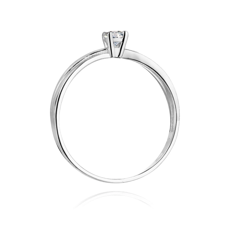 Pierścionek zaręczynowy z białego złota z diamentem 0,08ct Fire Of Love