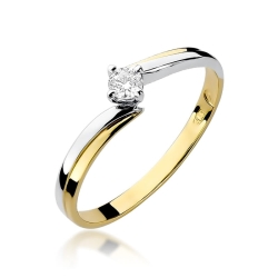 Pierścionek zaręczynowy z żółtego złota z diamentem 0,10ct Fire Of Love