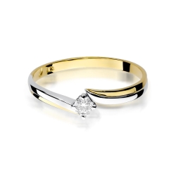 Pierścionek zaręczynowy z żółtego złota z diamentem 0,10ct Fire Of Love