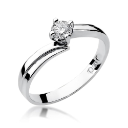 Pierścionek zaręczynowy z białego złota z diamentem 0,25ct Fire Of Love