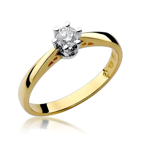 Przejdź do produktu Pierścionek zaręczynowy z żółtego złota z diamentem 0,25ct Fire Of Love