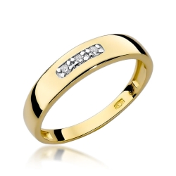 Pierścionek zaręczynowy z żółtego złota z brylantami 0,05ct Fire Of Love