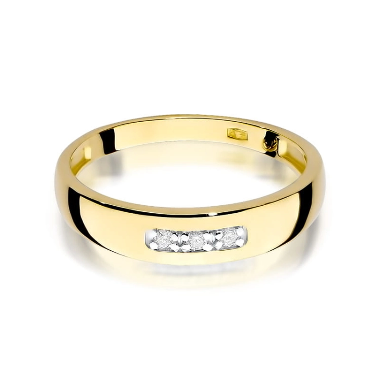Pierścionek zaręczynowy z żółtego złota z brylantami 0,05ct Fire Of Love