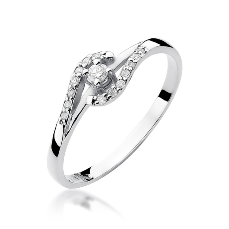 Przejdź do produktu Pierścionek zaręczynowy z białego złota z diamentami 0,11ct Fire Of Love