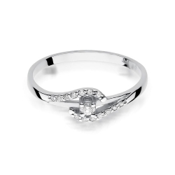 Pierścionek zaręczynowy z białego złota z diamentami 0,11ct Fire Of Love