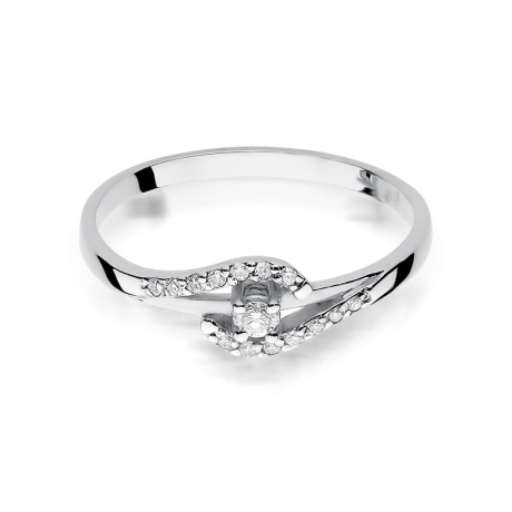 Przejdź do produktu Pierścionek zaręczynowy z białego złota z diamentami 0,11ct Fire Of Love