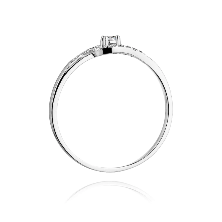 Pierścionek zaręczynowy z białego złota z diamentami 0,11ct Fire Of Love