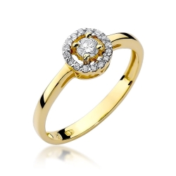 Pierścionek zaręczynowy z żółtego złota z diamentami 0,20ct Fire Of Love