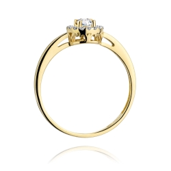 Pierścionek zaręczynowy z żółtego złota z diamentami 0,20ct Fire Of Love