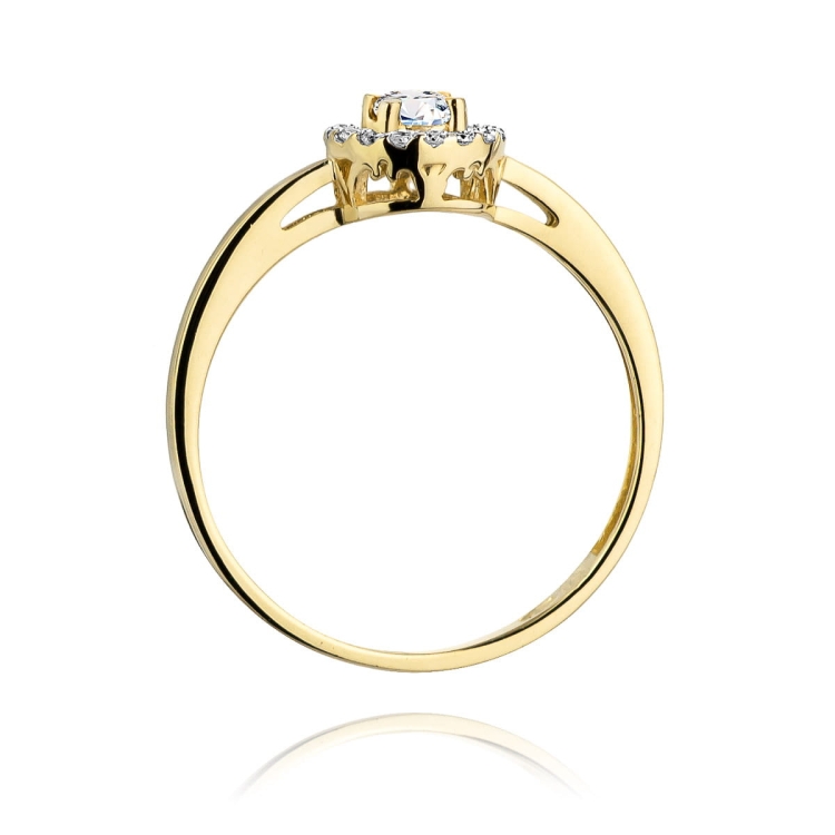 Pierścionek zaręczynowy z żółtego złota z diamentami 0,20ct Fire Of Love