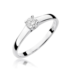 Pierścionek zaręczynowy z białego złota z diamentem 0,20ct Fire Of Love