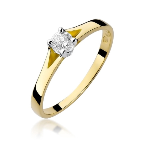 Przejdź do produktu Pierścionek zaręczynowy z żółtego złota z diamentem 0,20ct Fire Of Love