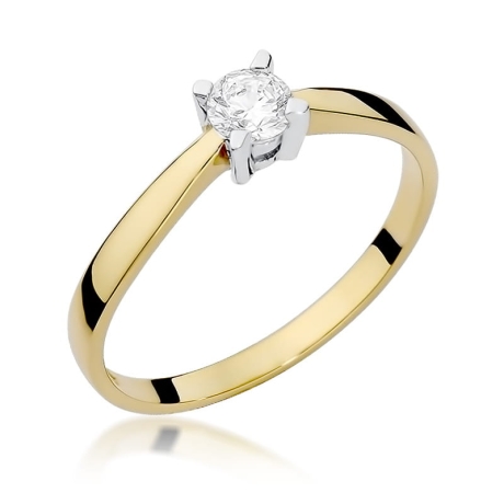 Przejdź do produktu Pierścionek zaręczynowy z żółtego złota z diamentem 0,20ct Fire Of Love 