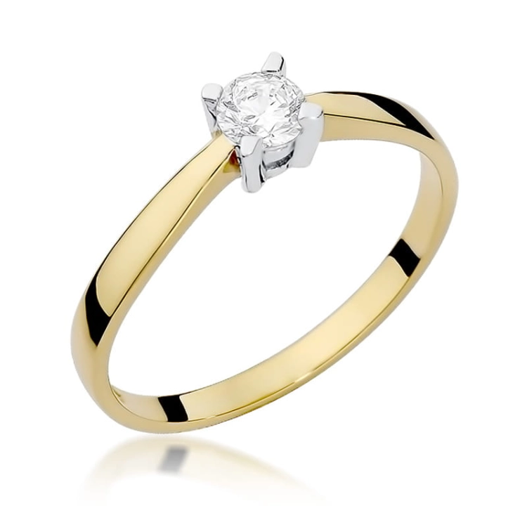 Pierścionek zaręczynowy z żółtego złota z diamentem 0,20ct Fire Of Love
