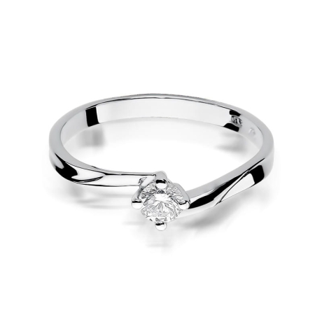 Przejdź do produktu Pierścionek zaręczynowy z białego złota z diamentem 0,20ct Fire Of Love 