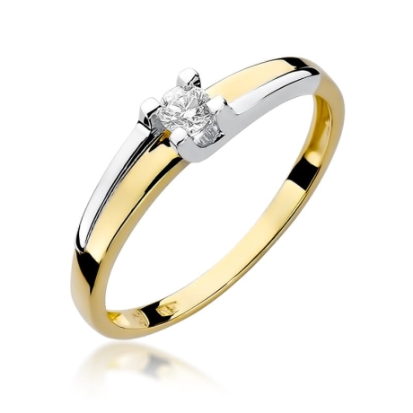 Przejdź do produktu Pierścionek zaręczynowy z żółtego złota z diamentem 0,12ct Fire Of Love 
