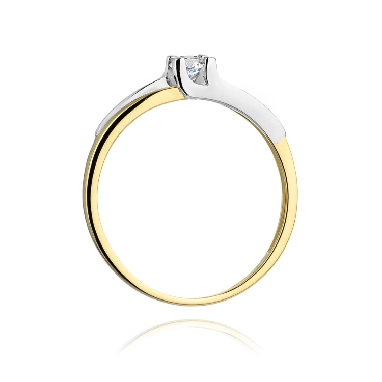 Pierścionek zaręczynowy z żółtego złota z diamentem 0,12ct Fire Of Love
